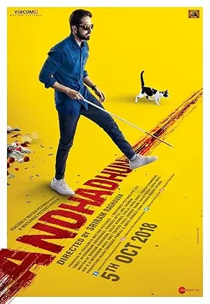 Andhadhun poster with Ayushmann Khurrana as a pianist