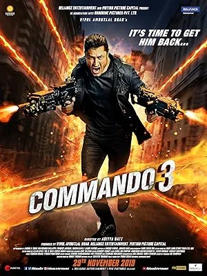 Commando 3 poster with Vidyut Jammwal in a tactical vest