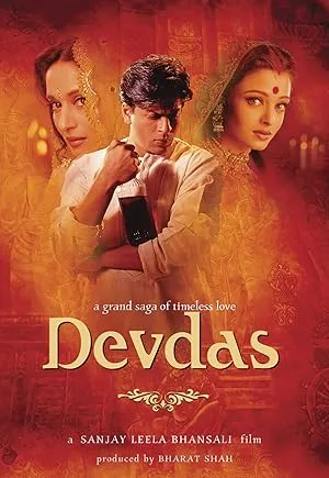 Devdas poster featuring Shah Rukh Khan, Aishwarya Rai, Madhuri Dixit