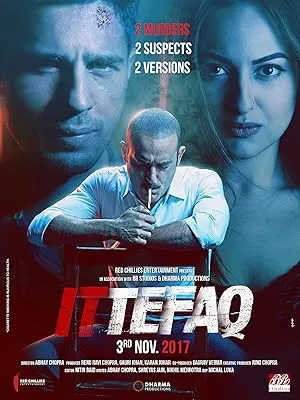 Ittefaq movie poster with Sidharth Malhotra and Sonakshi Sinha