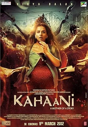 Kahaani poster featuring Vidya Balan holding a gun with a determined look
