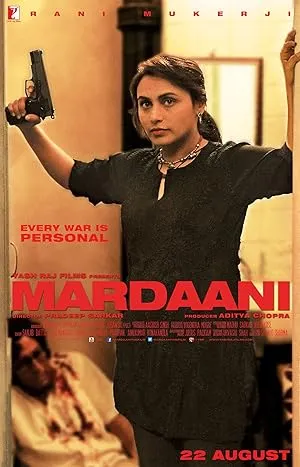 Mardaani poster featuring Rani Mukerji as a determined police officer