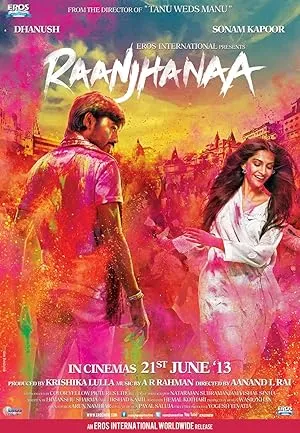 Raanjhanaa poster featuring Dhanush and Sonam Kapoor