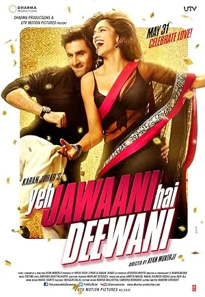 YJHD poster with Ranbir Kapoor and Deepika Padukone in winter wear